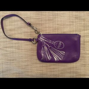 COACH Purple Leather Wristlet